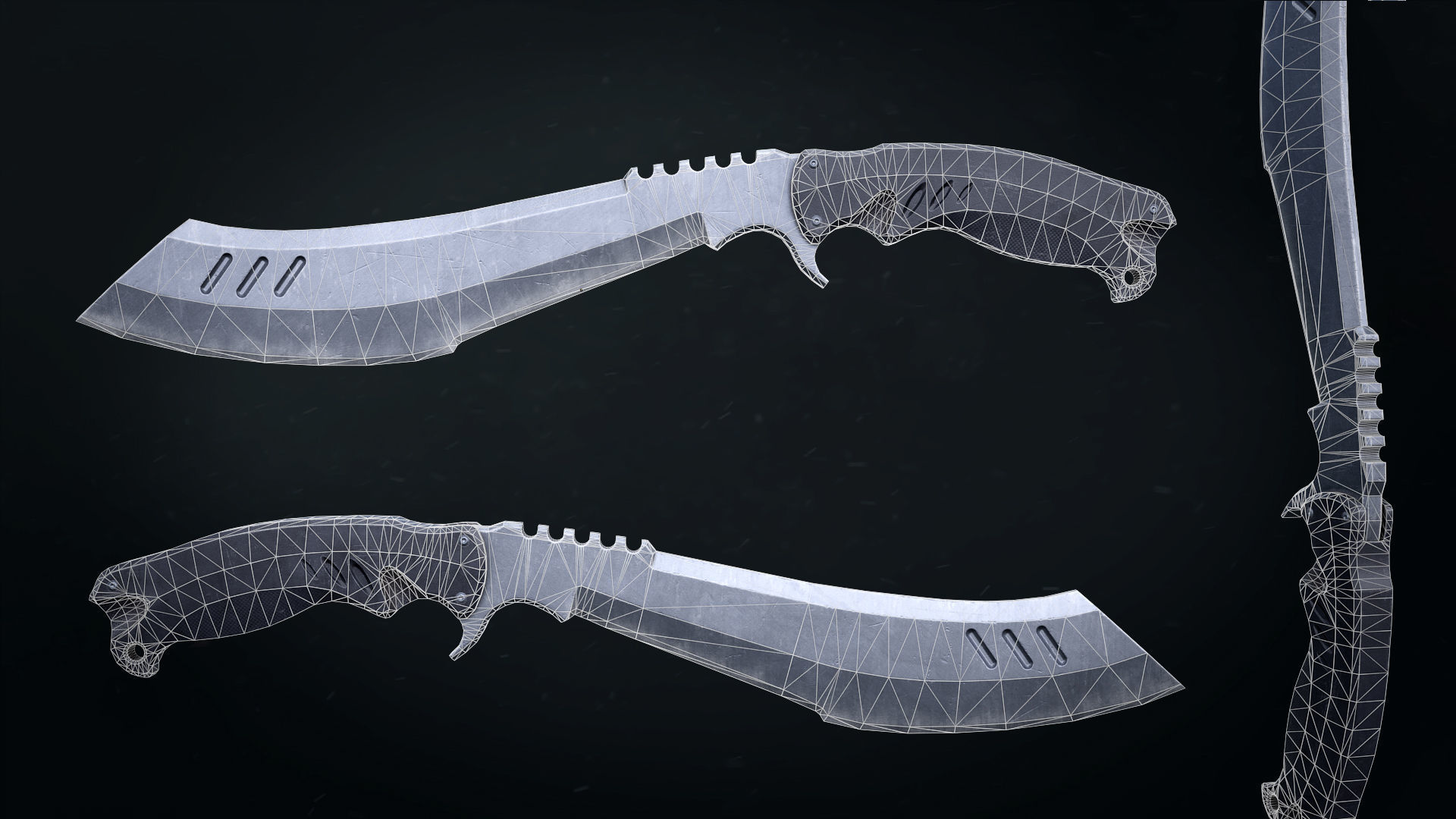 Tactical melee wepon collection Low-poly 3D model_15