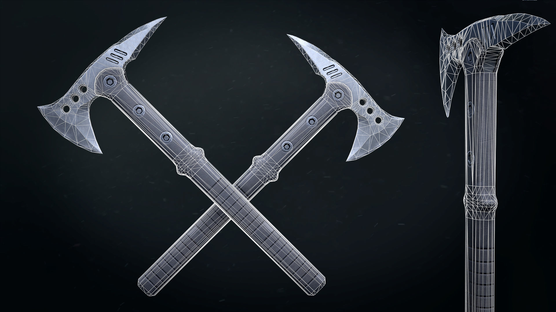 Tactical melee wepon collection Low-poly 3D model_17