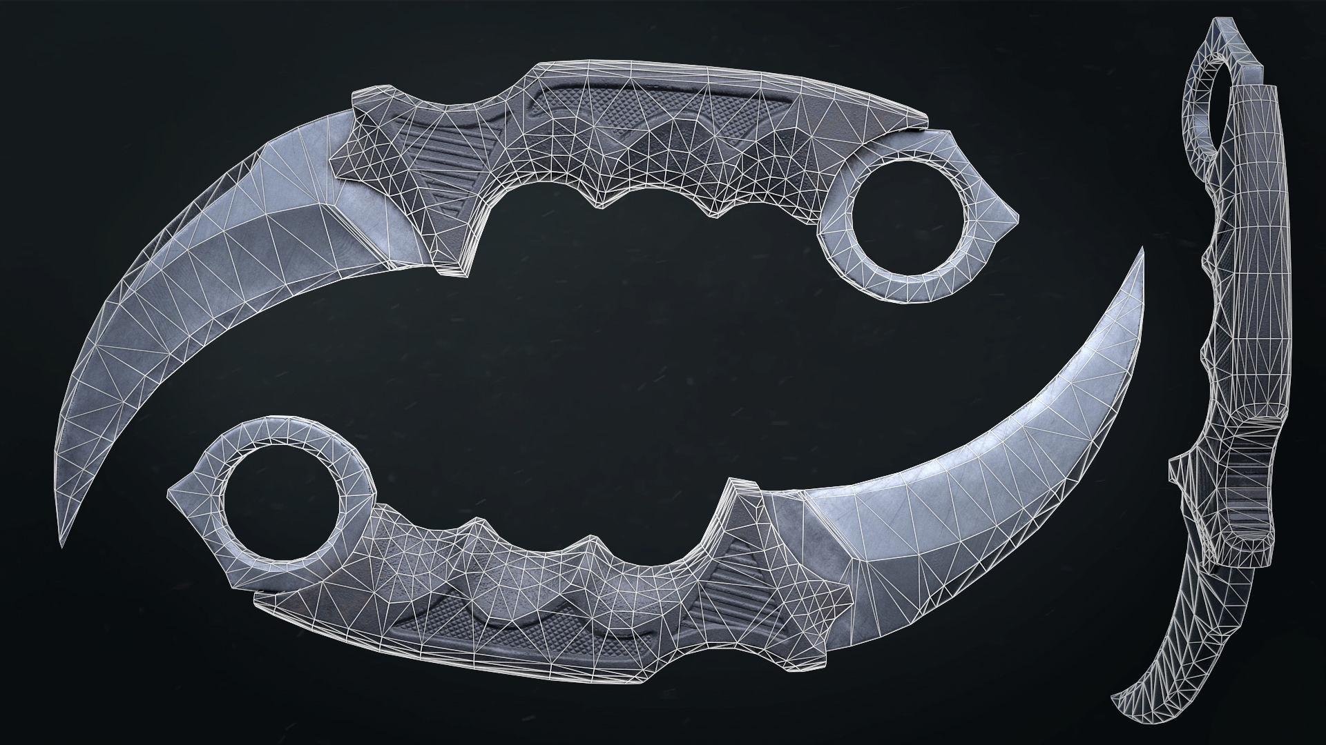 Tactical melee wepon collection Low-poly 3D model_13
