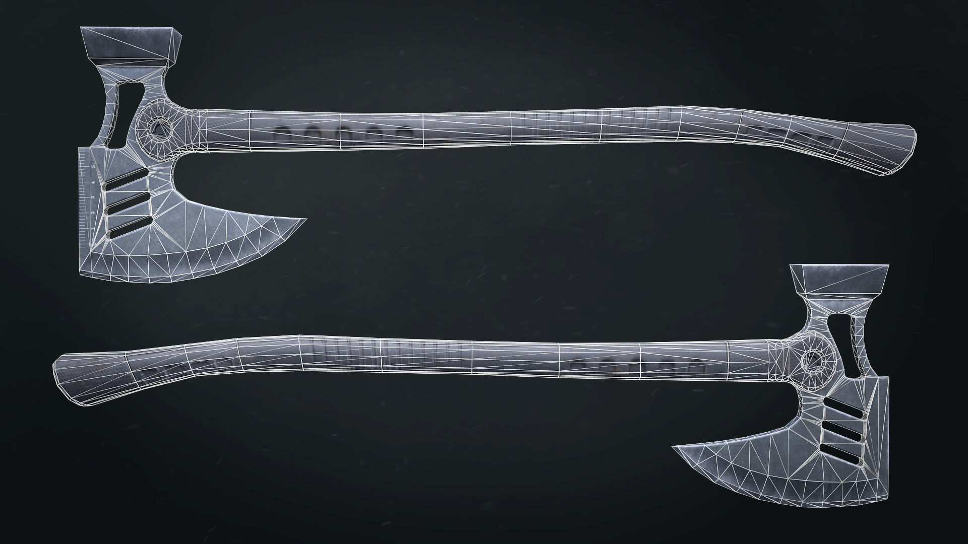 Tactical melee wepon collection Low-poly 3D model_10