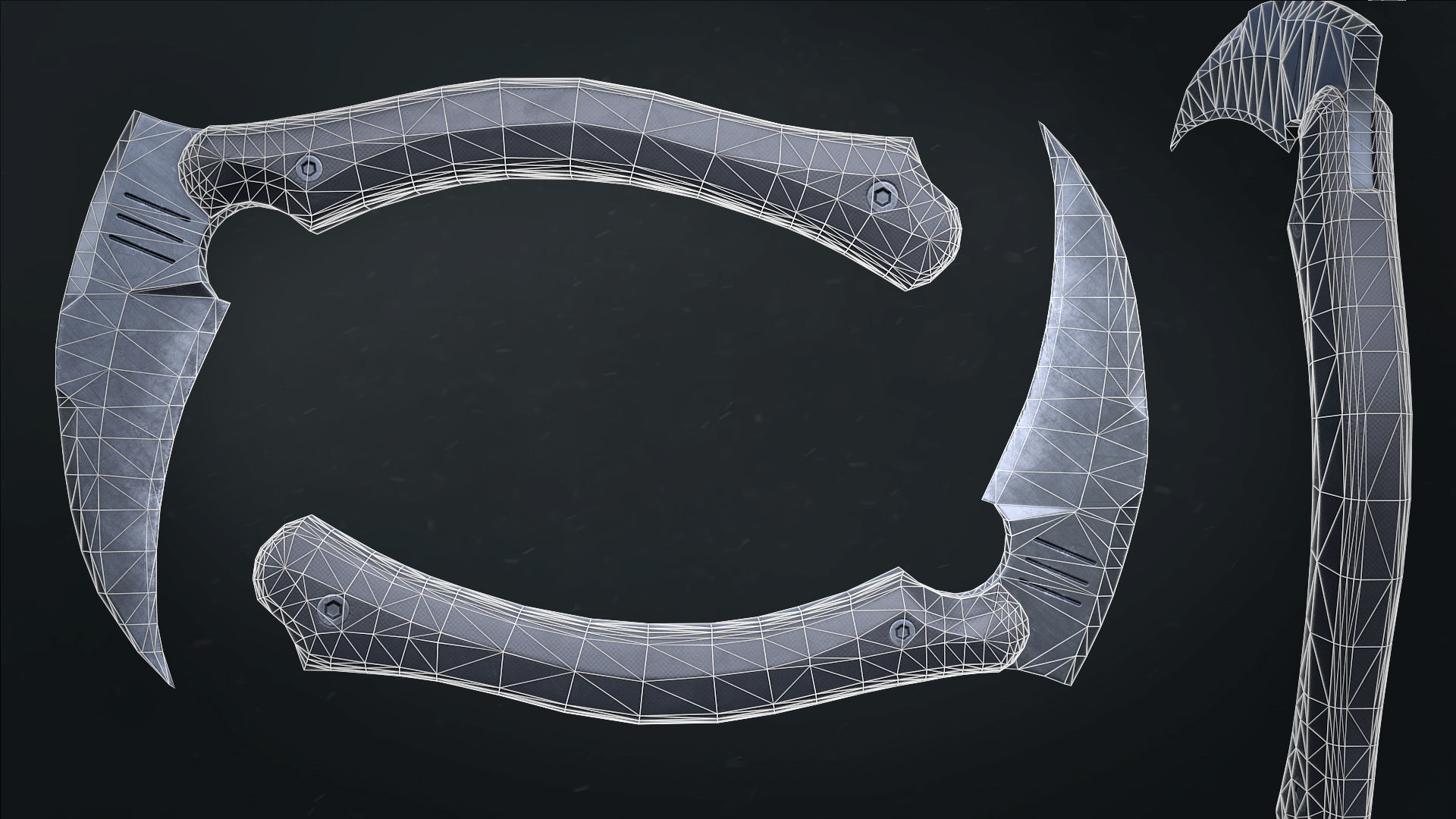 Tactical melee wepon collection Low-poly 3D model_16
