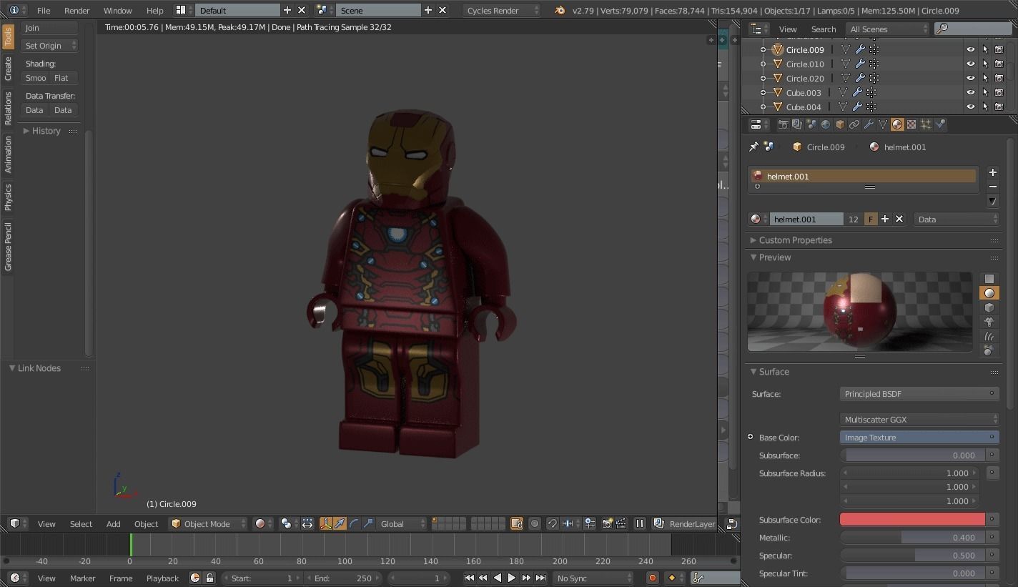 Lego iron-man 3 Free low-poly 3D model_10