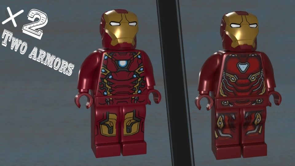 Lego iron-man 3 Free low-poly 3D model_6