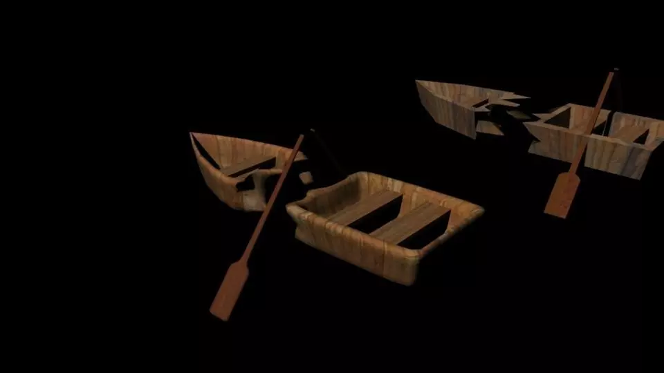 Wood Broken Boat Free low-poly 3D model