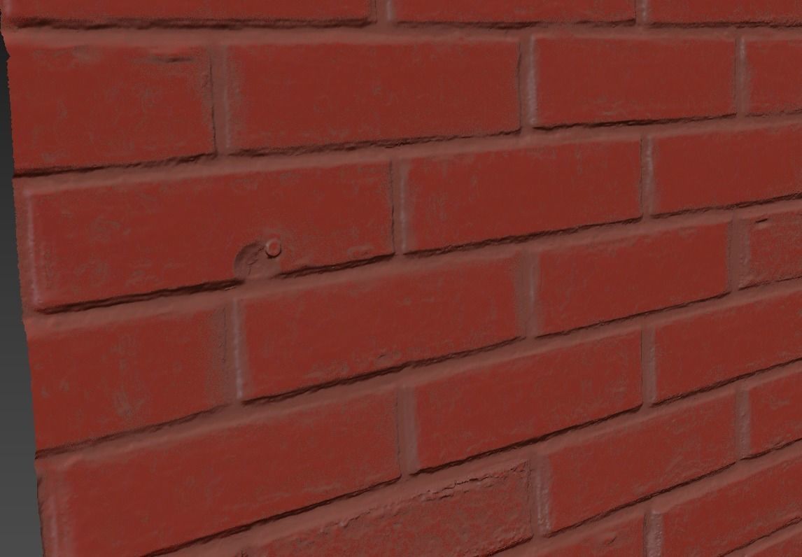 Ultra realistic Brick wall Scan model  3D model_8