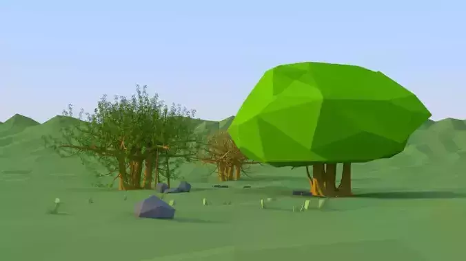 tree benghalensis Low Poly