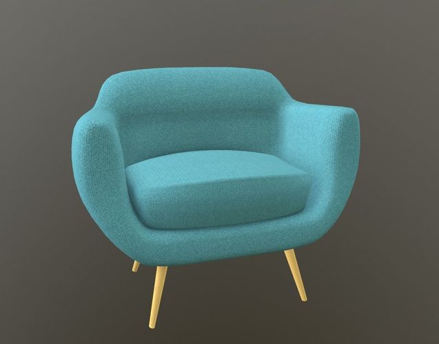 Scandinavian Armchair Low-poly 3D model