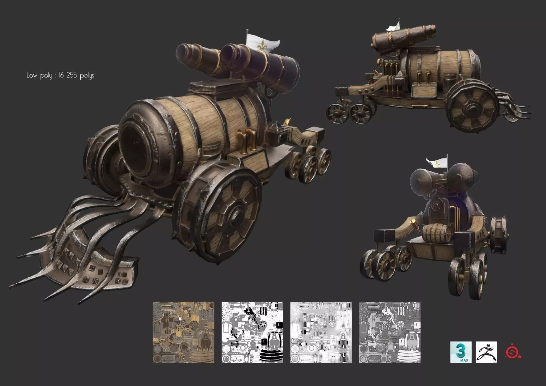 Steampunk Char Low-poly 3D model
