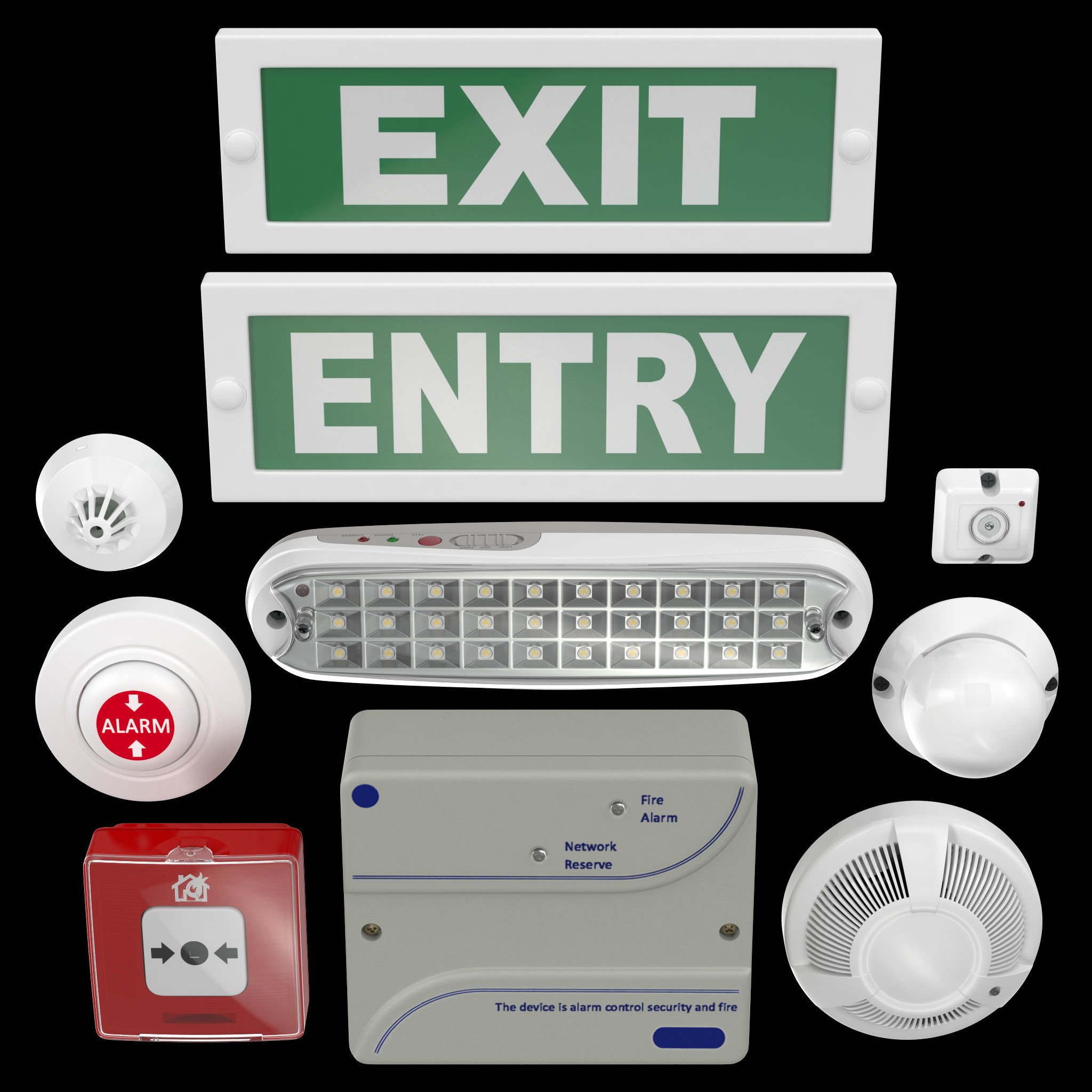 Fire alarm Set 3D model_1