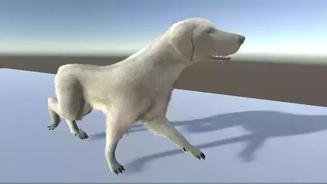 Dog rigged with muscle system and animation included