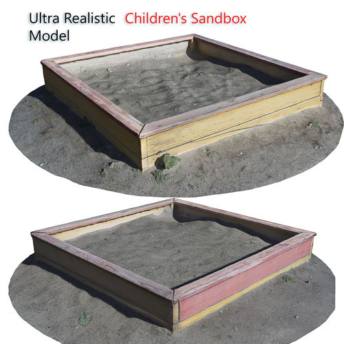 Ultra realistic Children  sandbox Scan model  Low-poly 3D model