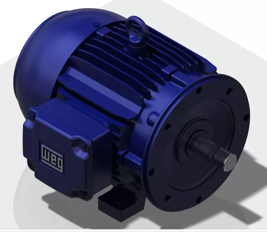 Motor WEG 182T Left Free 3D model_0