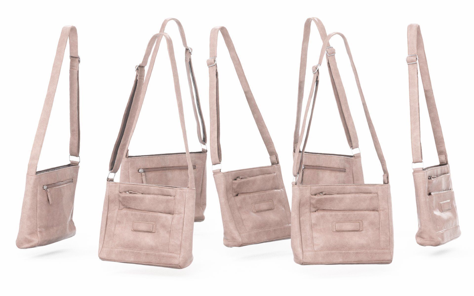 Pink Leather Shoulderbag Low-poly 3D model_3