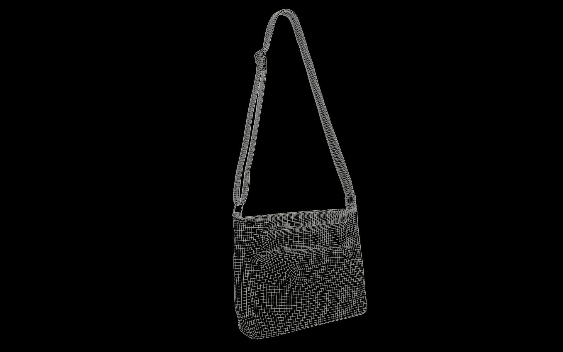 Pink Leather Shoulderbag Low-poly 3D model_6