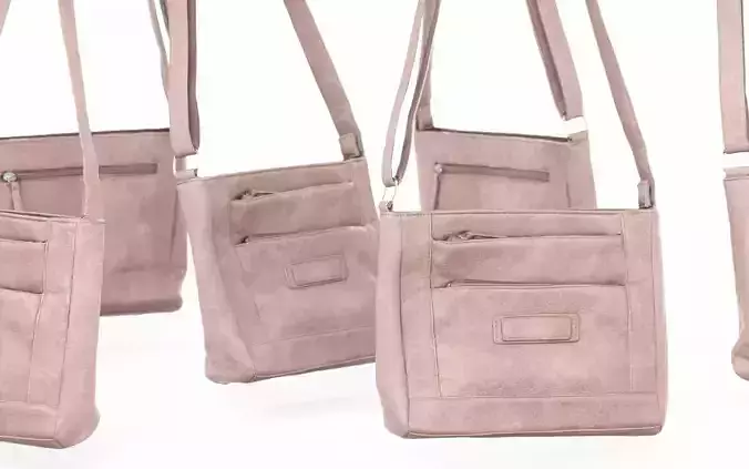 Pink Leather Shoulderbag Low-poly 3D model