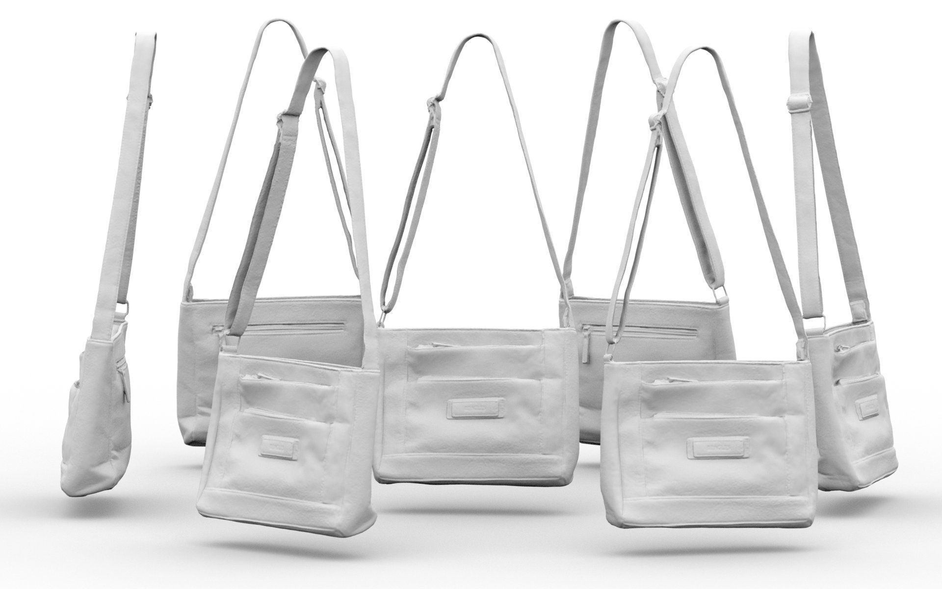 Pink Leather Shoulderbag Low-poly 3D model_5