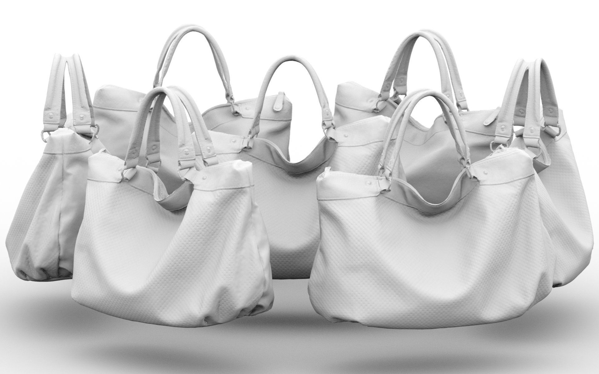 Pink Leather Handbag Low-poly 3D model_5