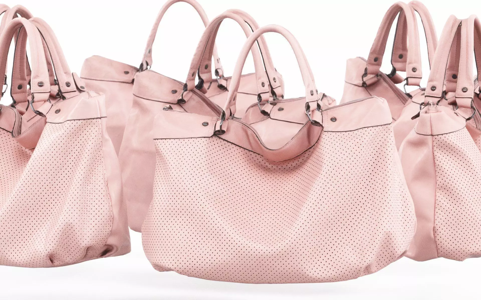 Pink Leather Handbag Low-poly 3D model_0