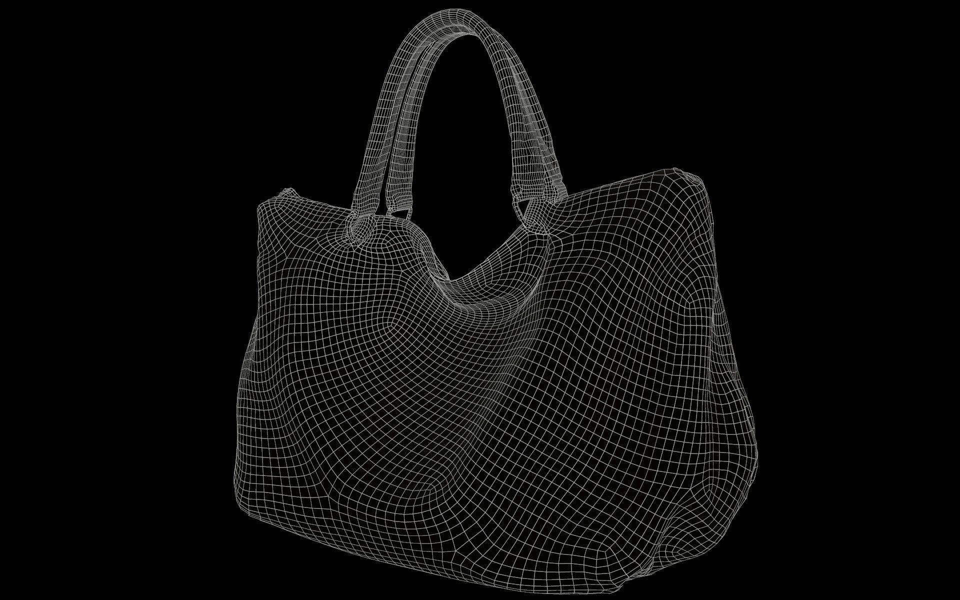 Pink Leather Handbag Low-poly 3D model_6