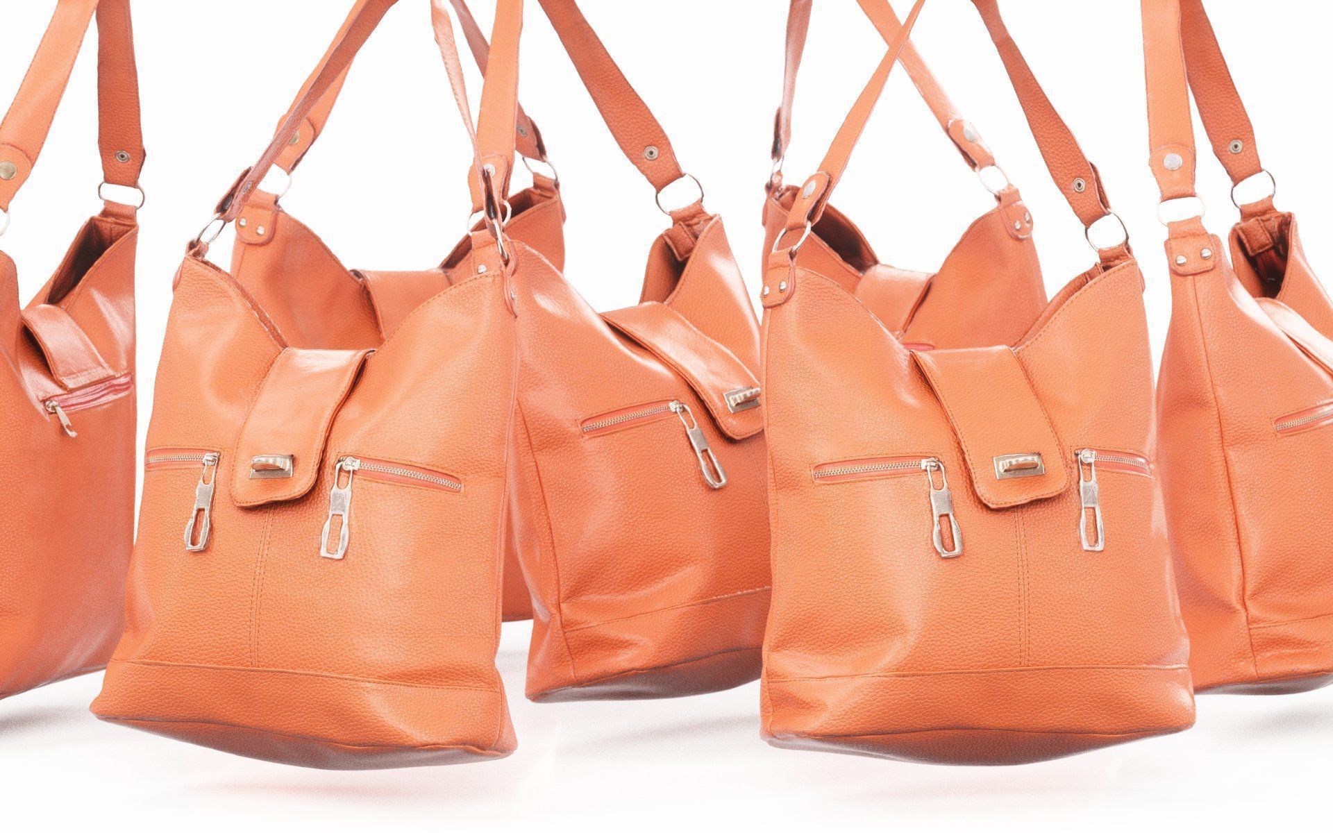 Orange Leather Handbag Low-poly 3D model_2