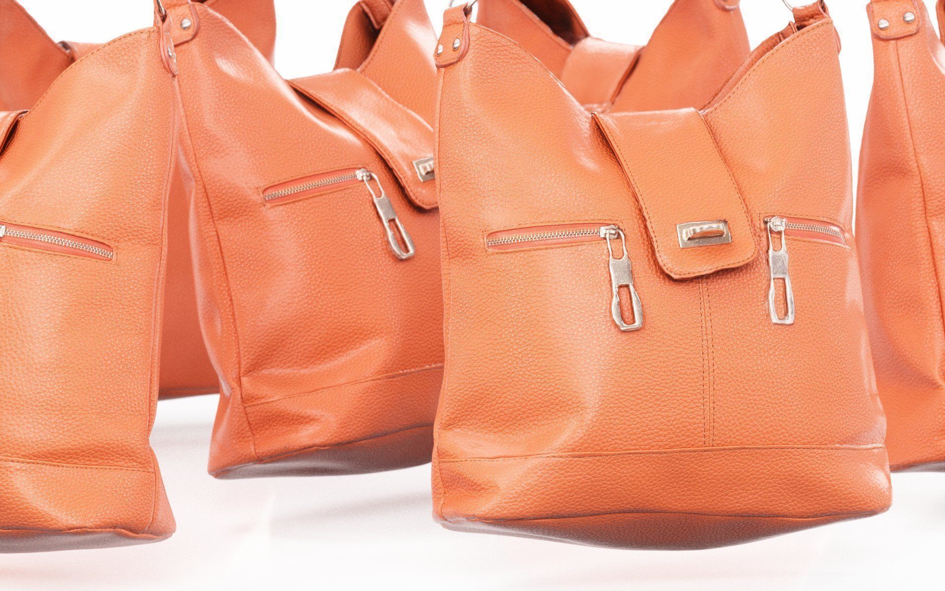 Orange Leather Handbag Low-poly 3D model_4