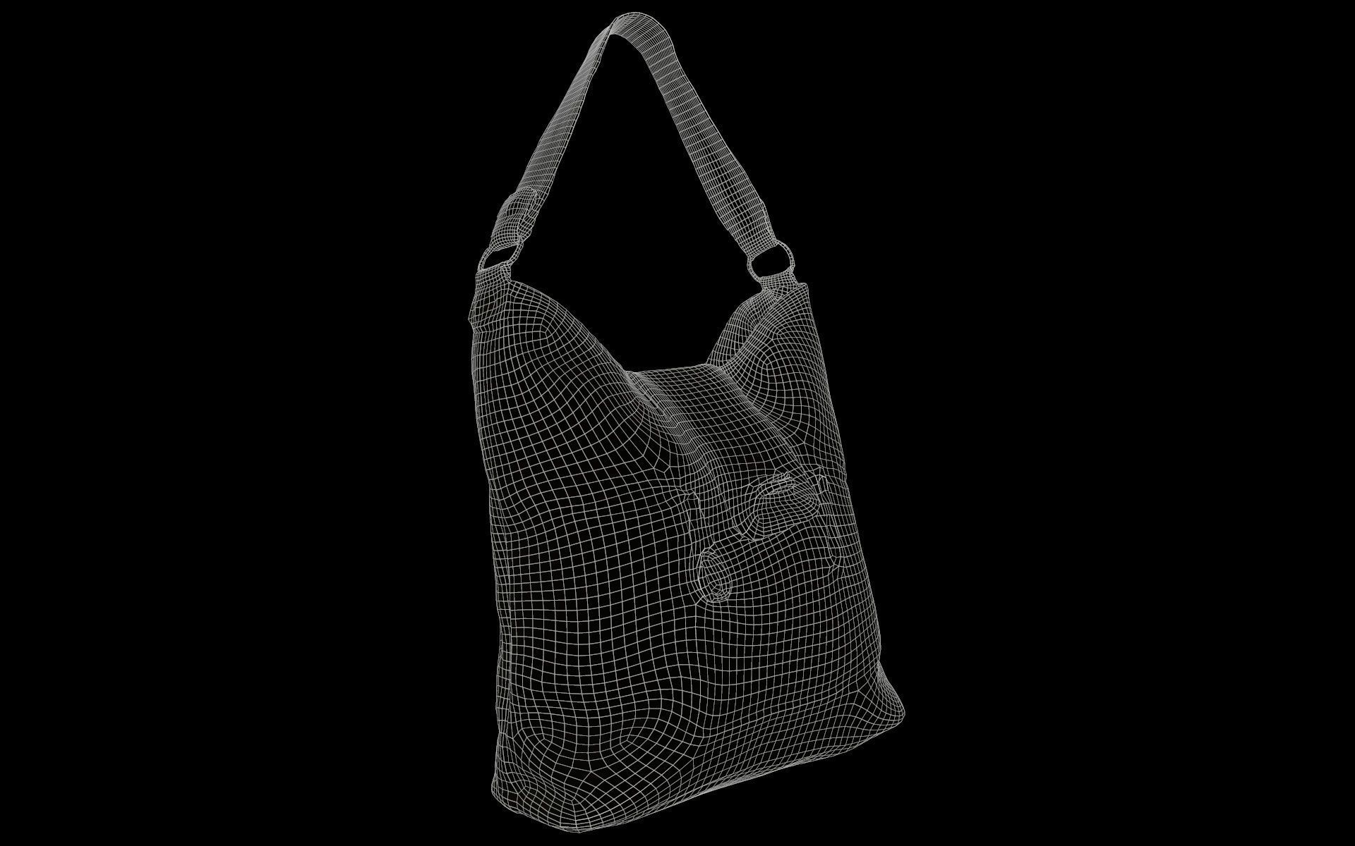 Orange Leather Handbag Low-poly 3D model_6