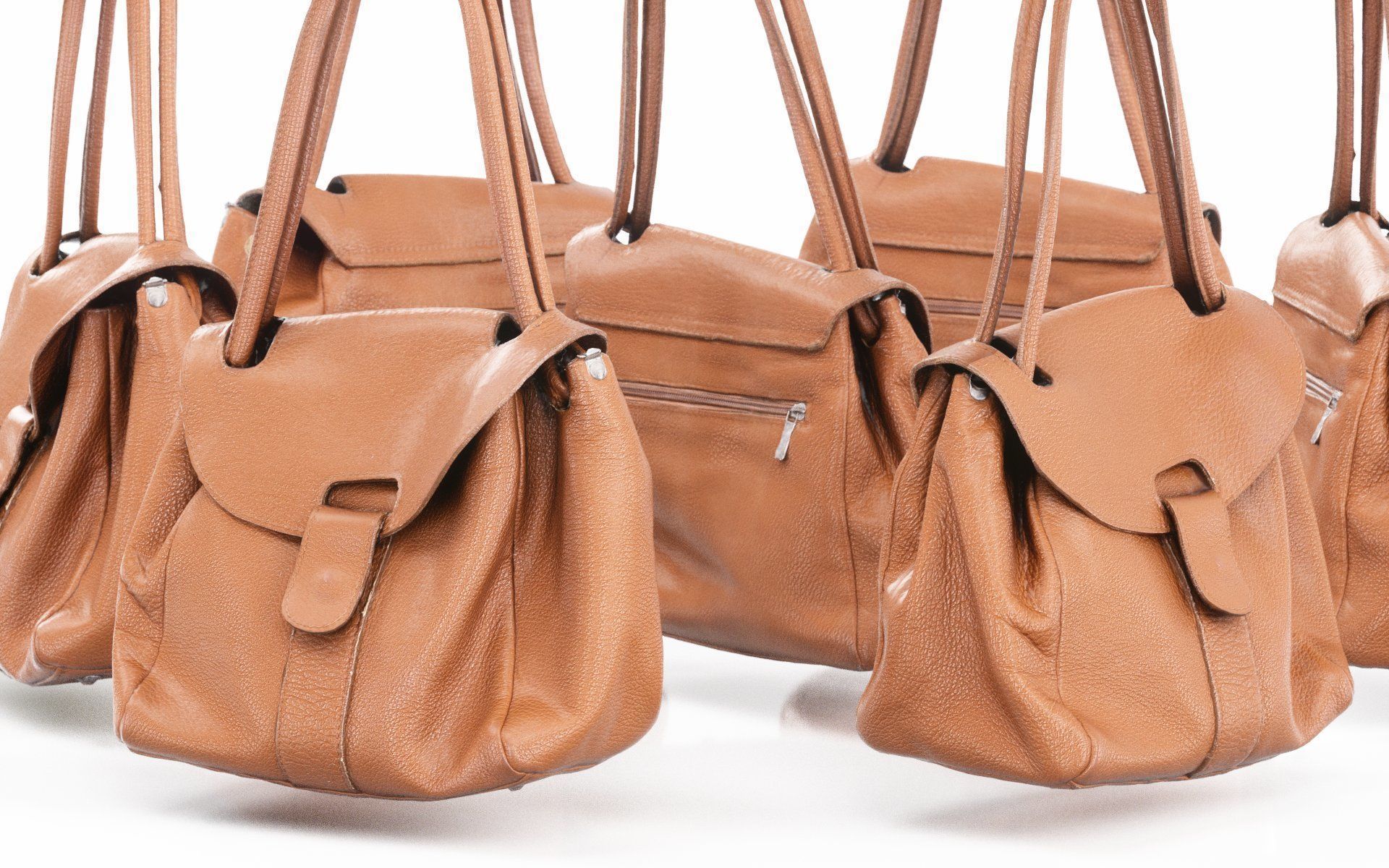 Mini Brown Leather Handbag Low-poly 3D model_4