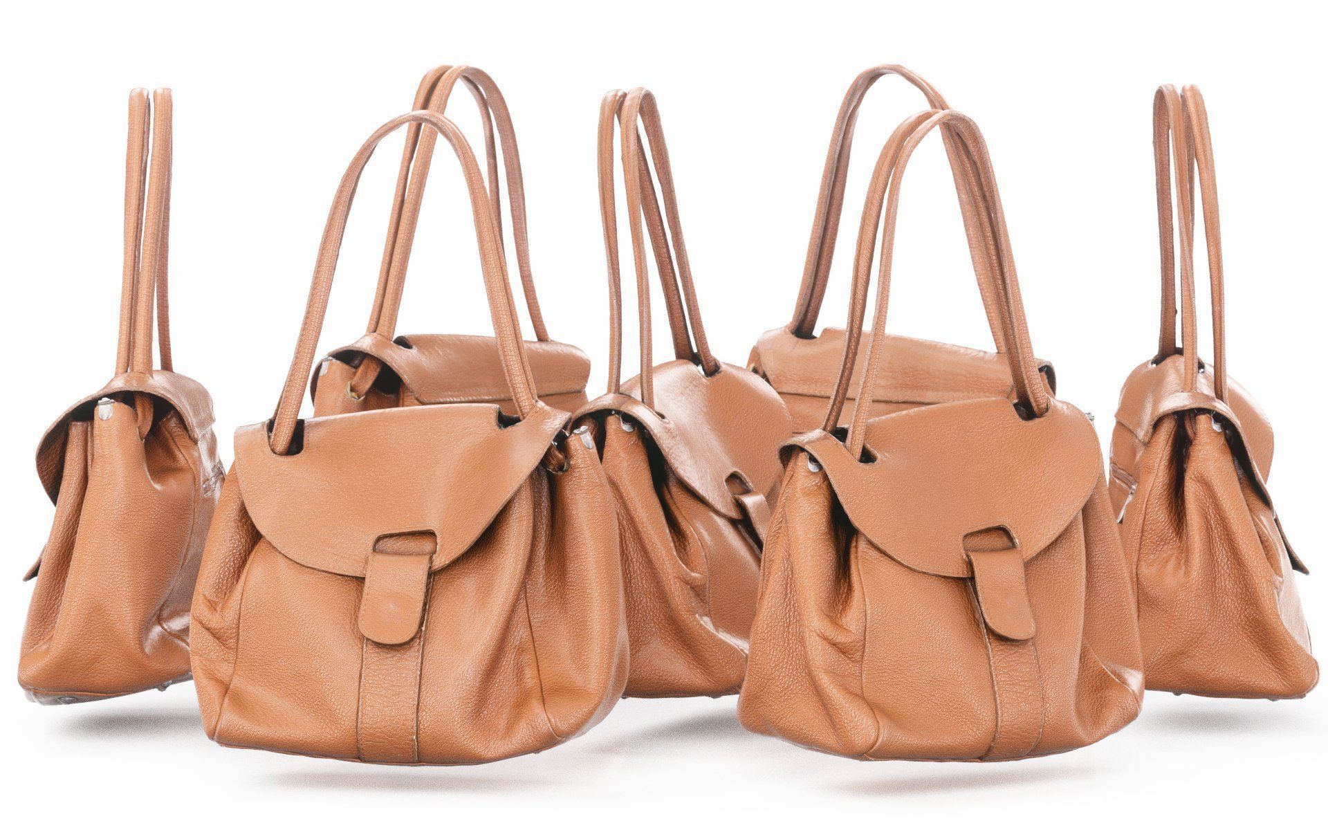 Mini Brown Leather Handbag Low-poly 3D model_2