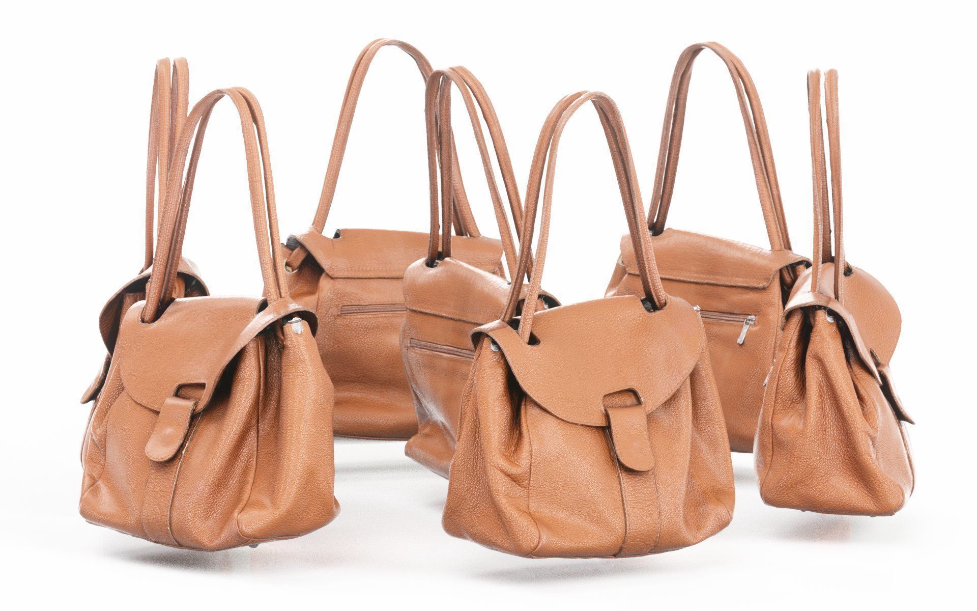 Mini Brown Leather Handbag Low-poly 3D model_1