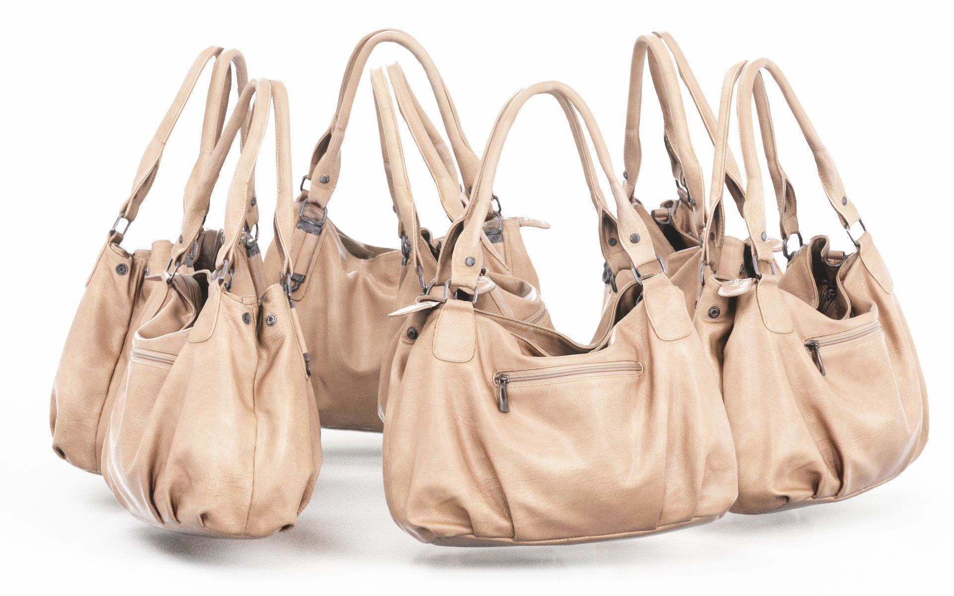 Light Brown Leather Handbag Low-poly 3D model_1