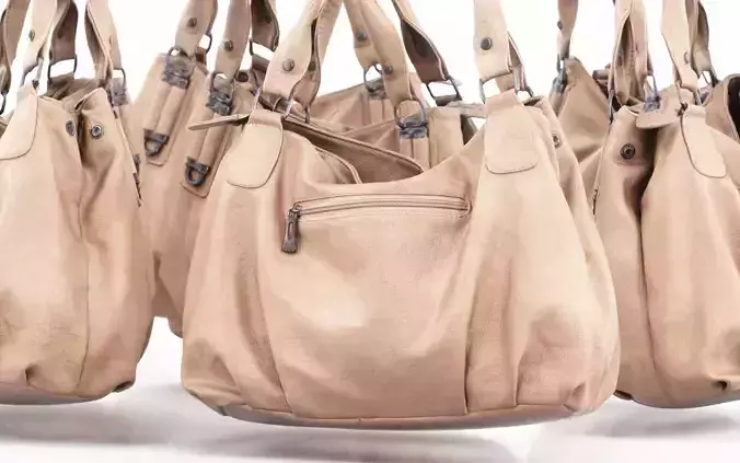 Light Brown Leather Handbag Low-poly 3D model
