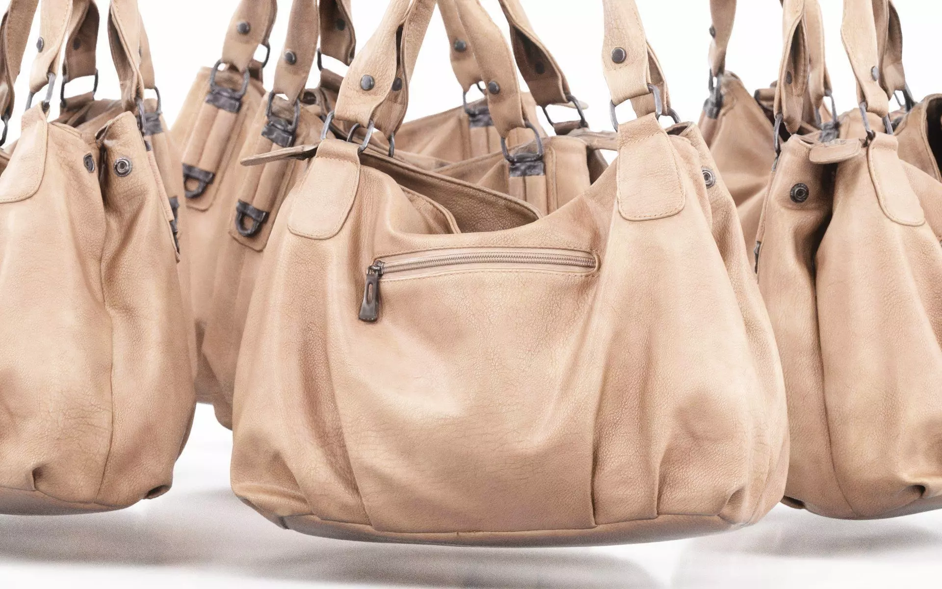 Light Brown Leather Handbag Low-poly 3D model_0