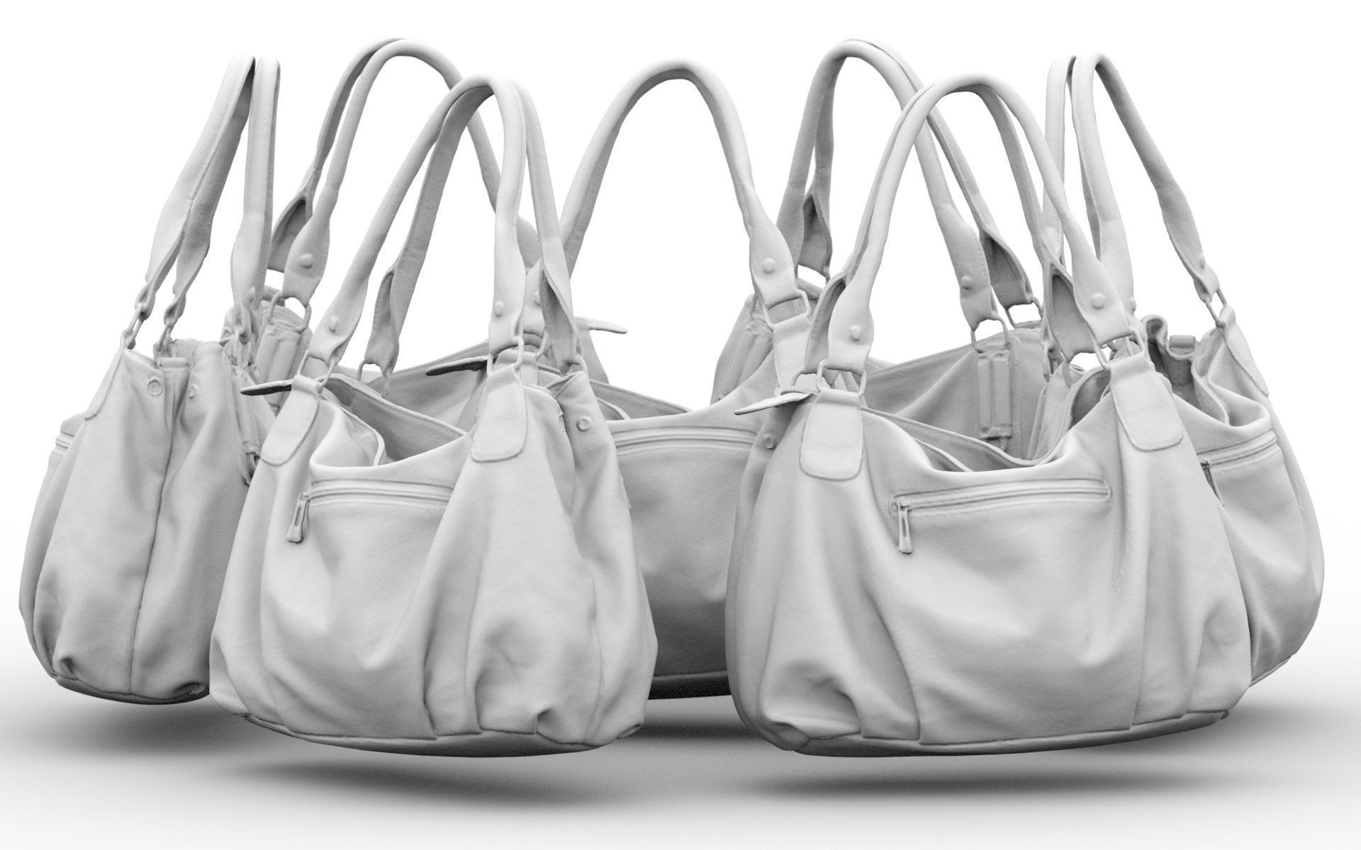 Light Brown Leather Handbag Low-poly 3D model_5