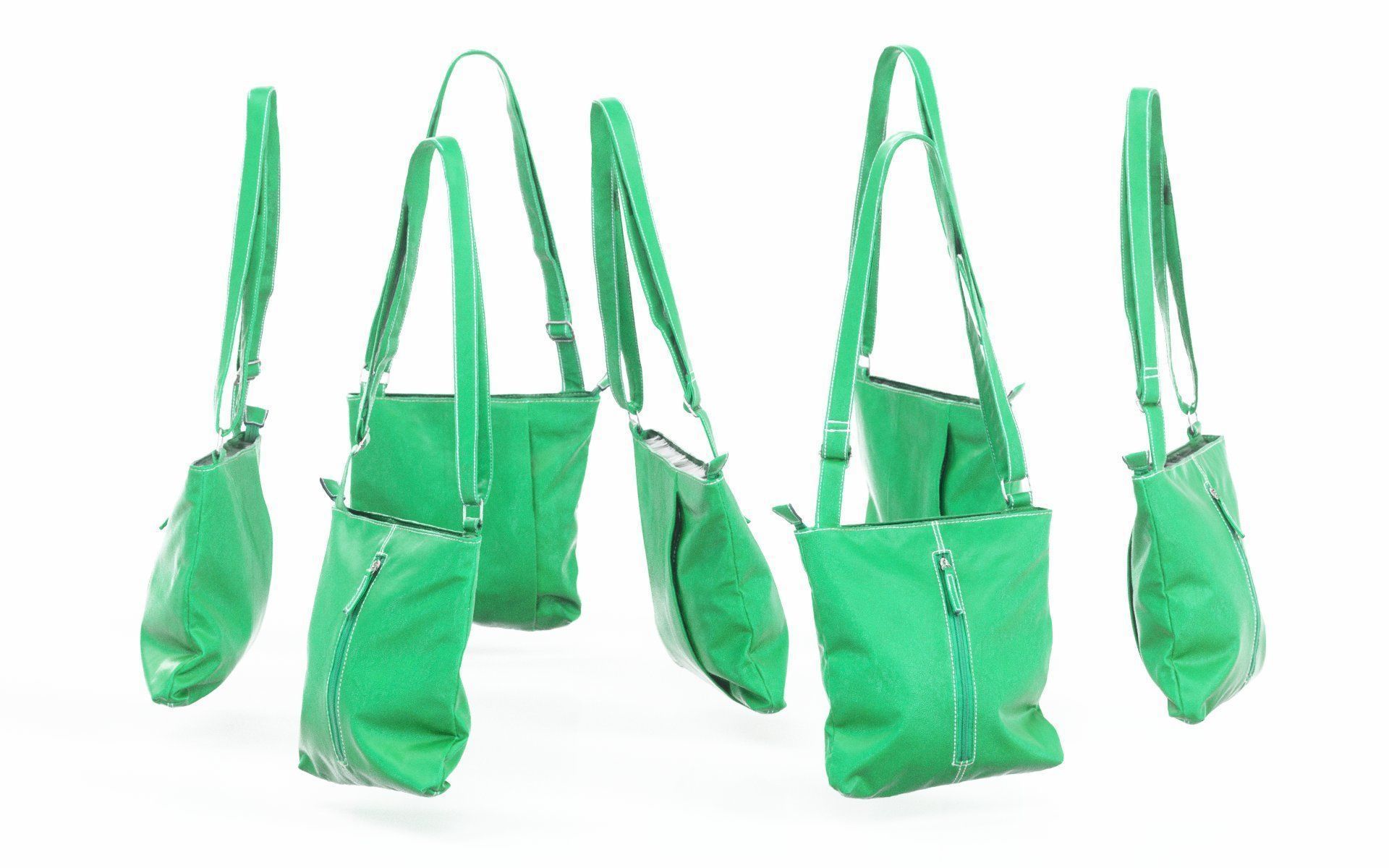 Green Leather Shoulderbag Low-poly 3D model_2