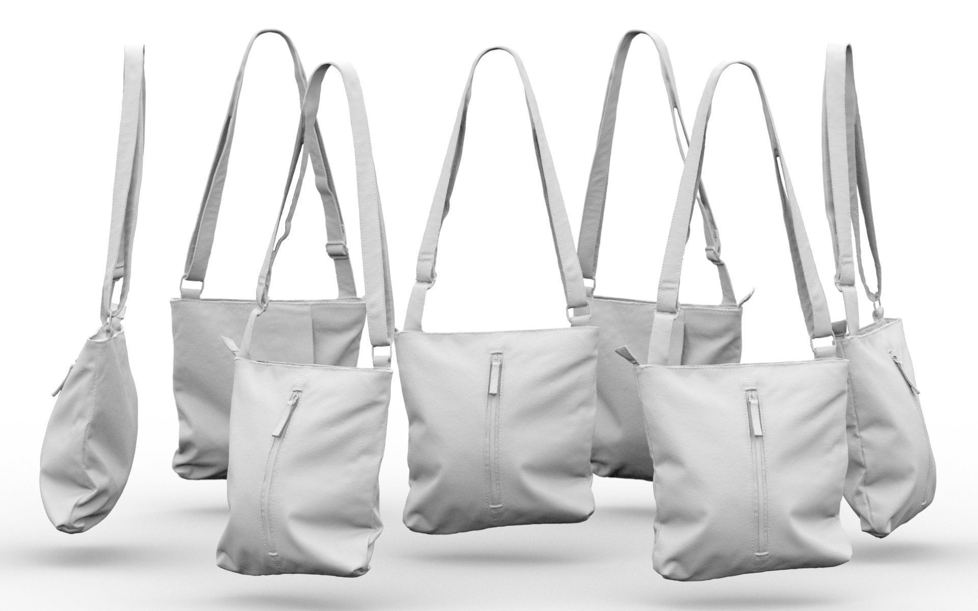 Green Leather Shoulderbag Low-poly 3D model_5