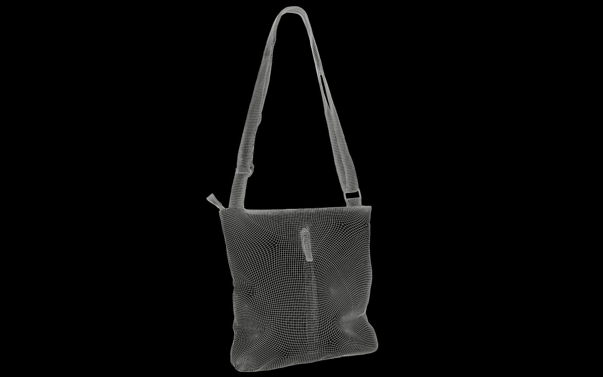 Green Leather Shoulderbag Low-poly 3D model_6