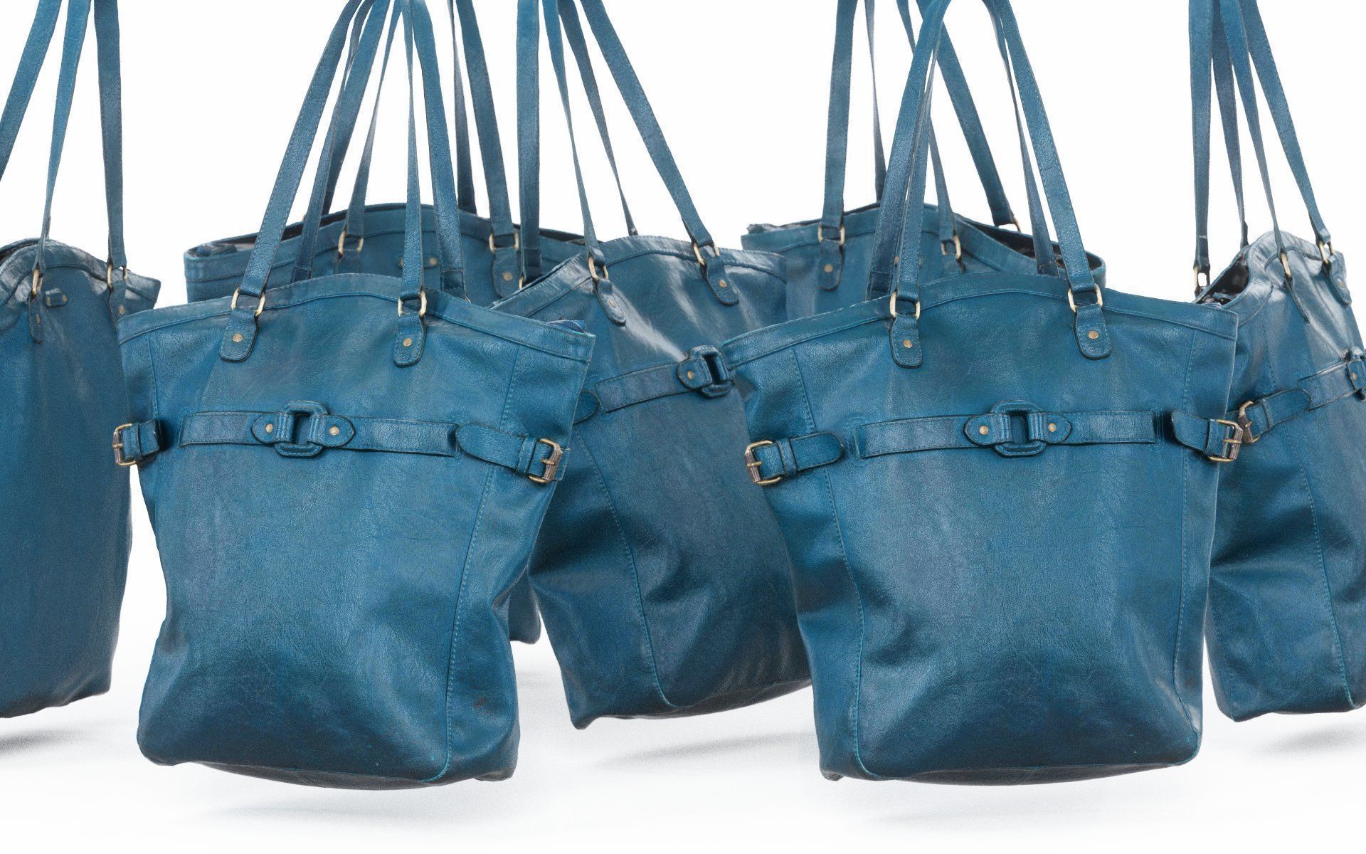 Green Leather Handbag Low-poly 3D model_3