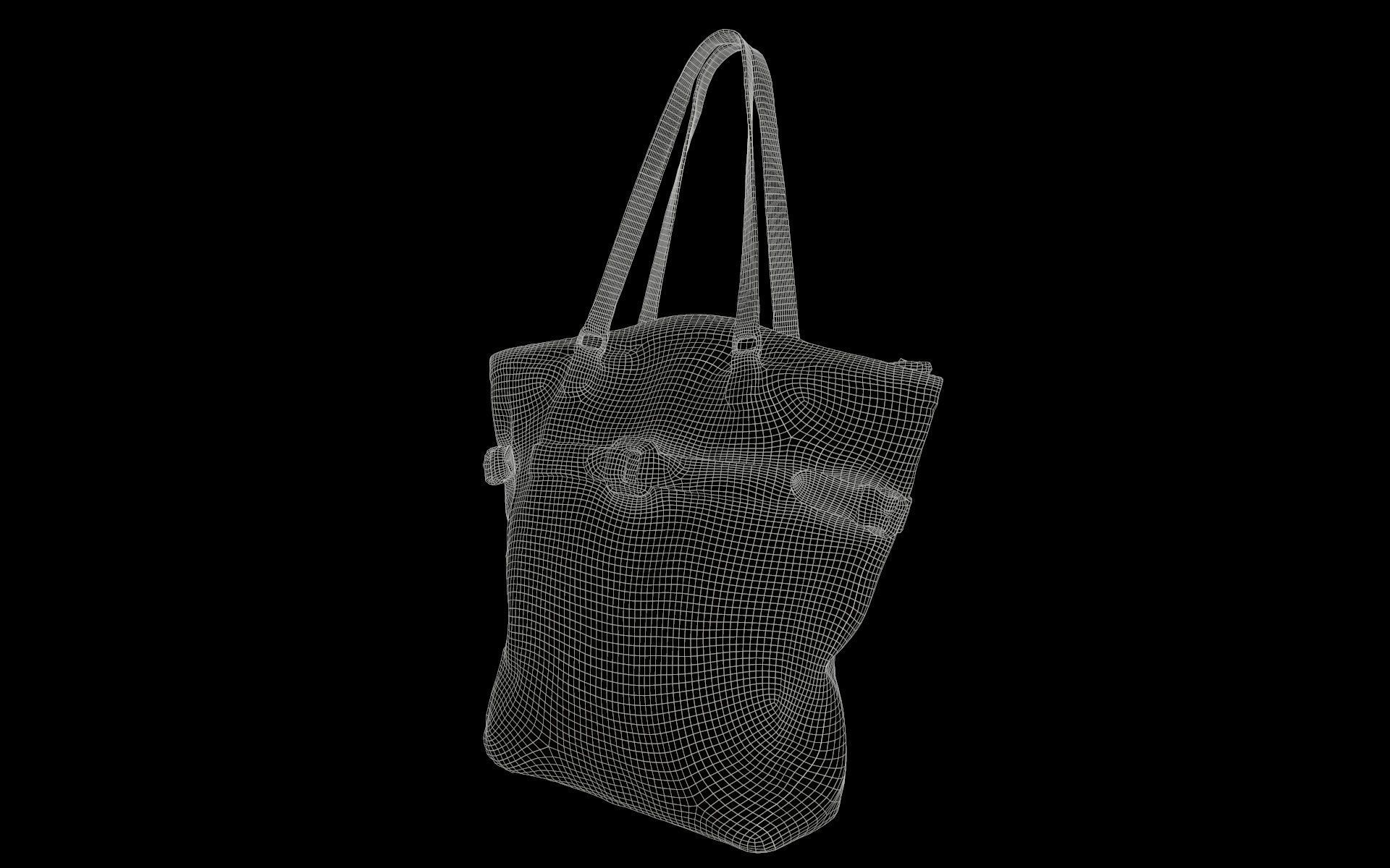 Green Leather Handbag Low-poly 3D model_6