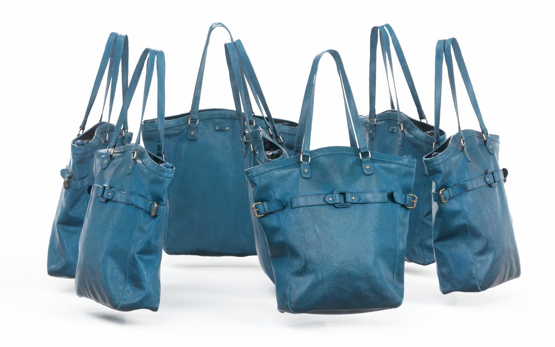 Green Leather Handbag Low-poly 3D model_2