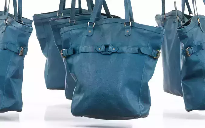 Green Leather Handbag Low-poly 3D model