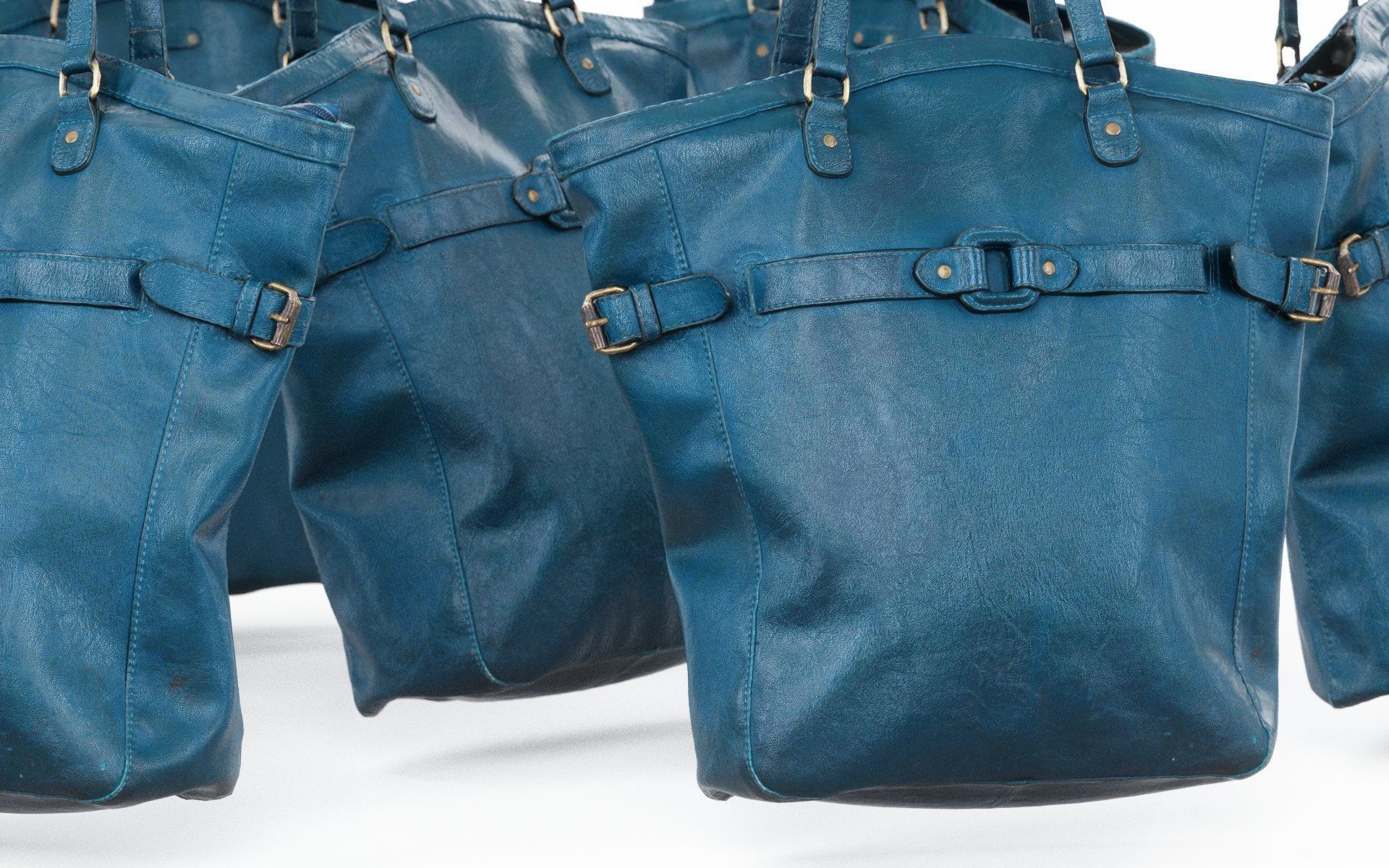 Green Leather Handbag Low-poly 3D model_5