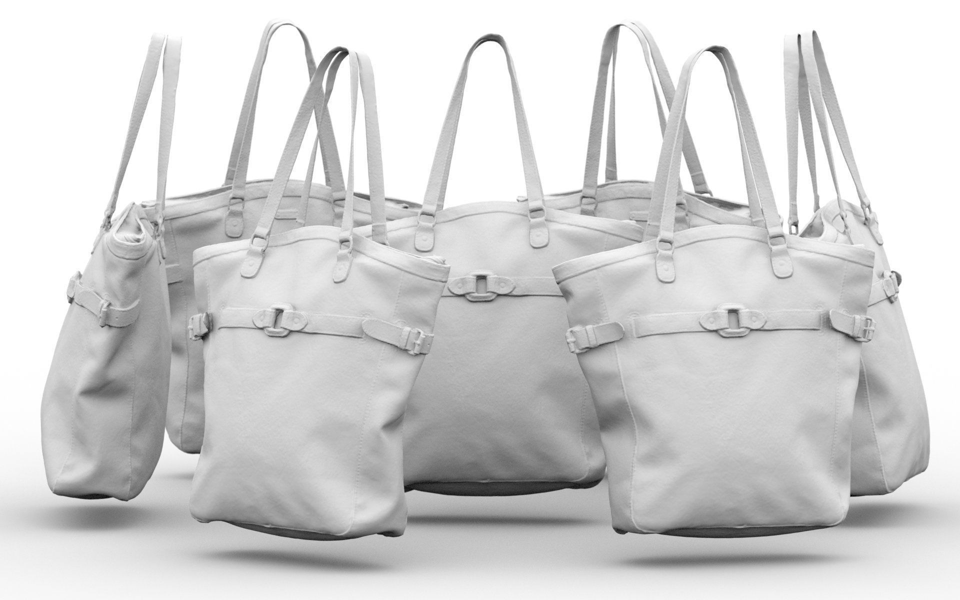 Green Leather Handbag Low-poly 3D model_1