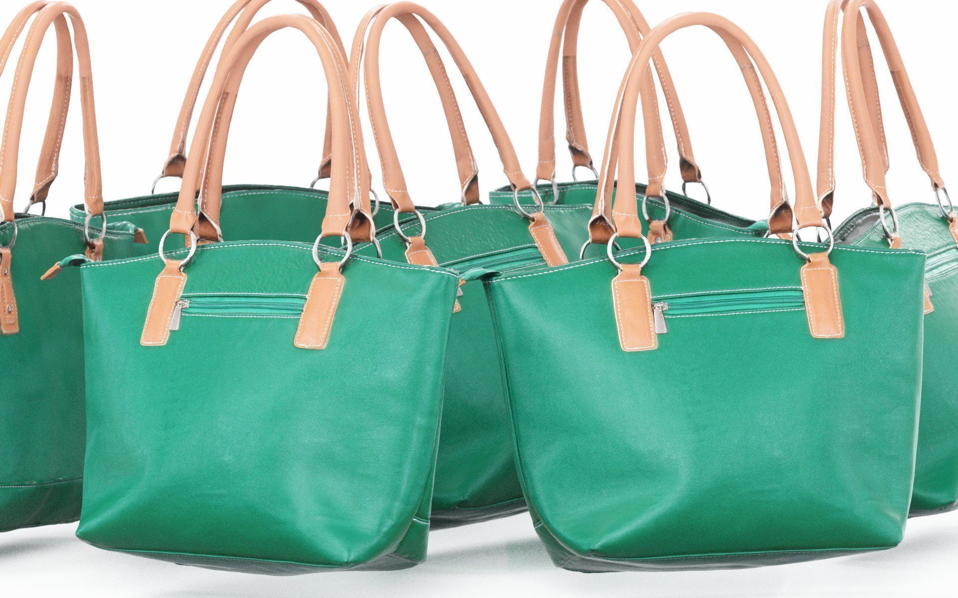 Green Brown Leather Handbag Low-poly 3D model_4