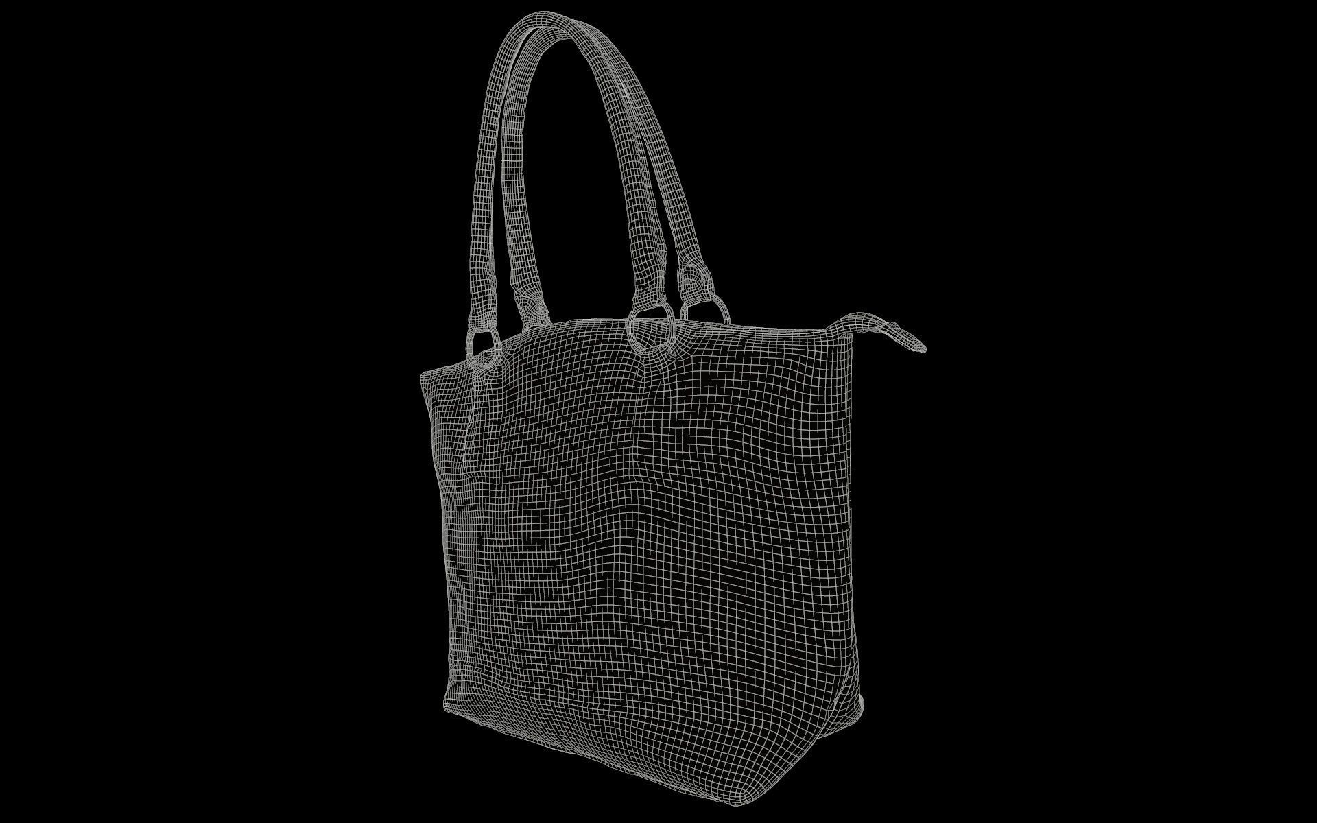 Green Brown Leather Handbag Low-poly 3D model_6