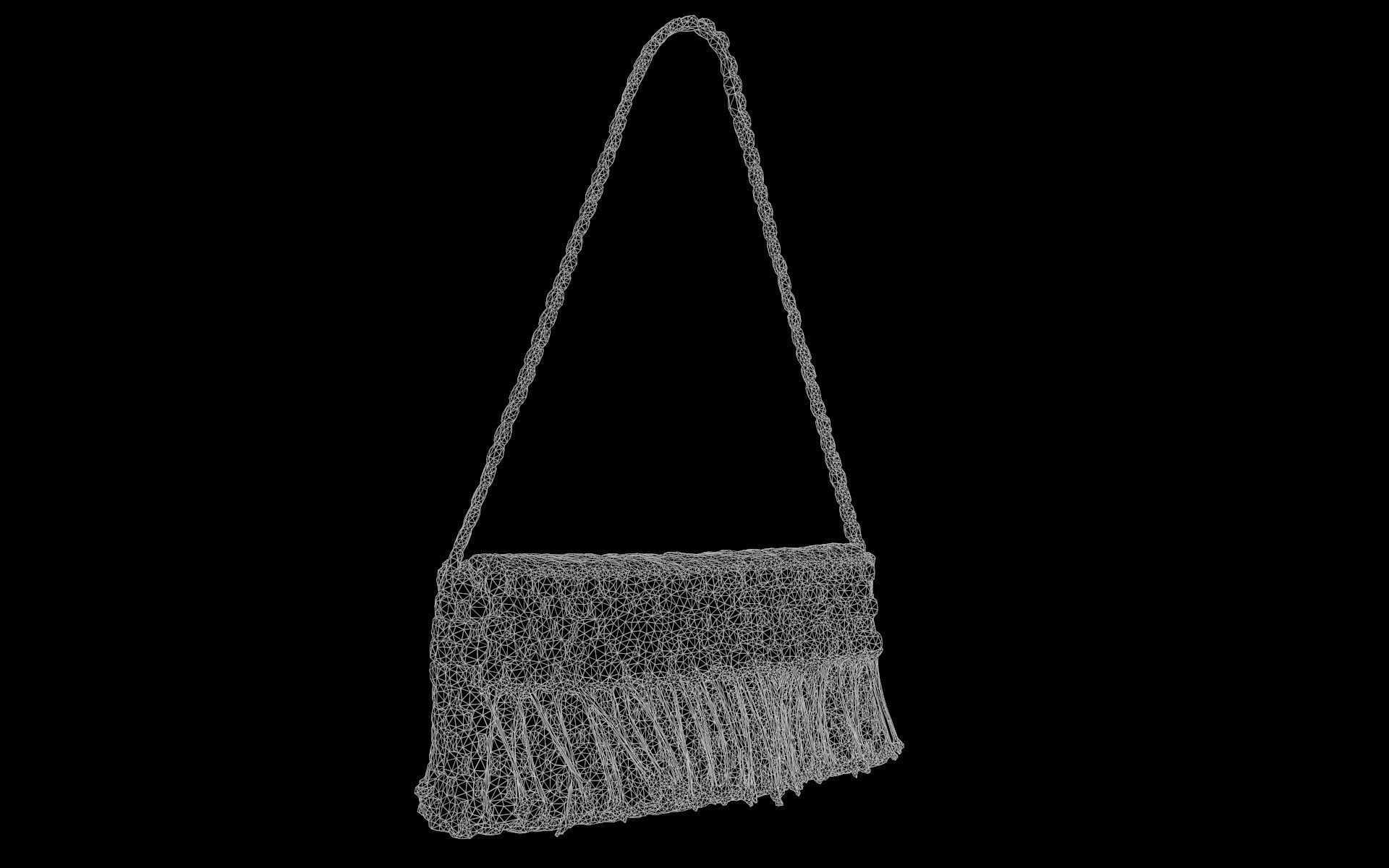 Decorated Handbag Low-poly 3D model_6