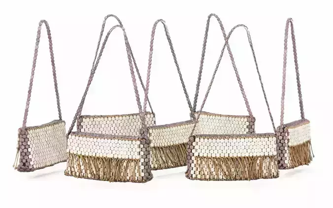 Decorated Handbag Low-poly 3D model