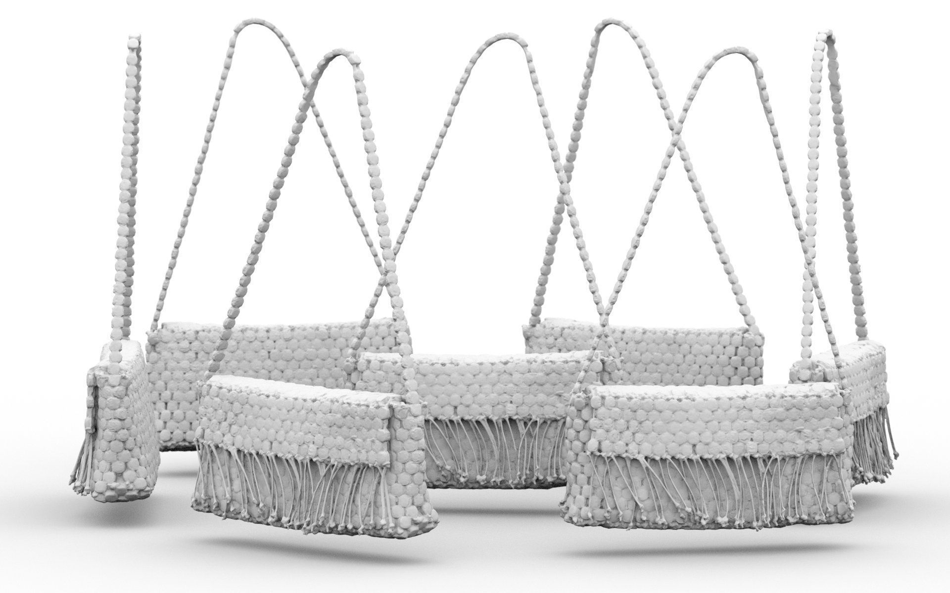 Decorated Handbag Low-poly 3D model_1