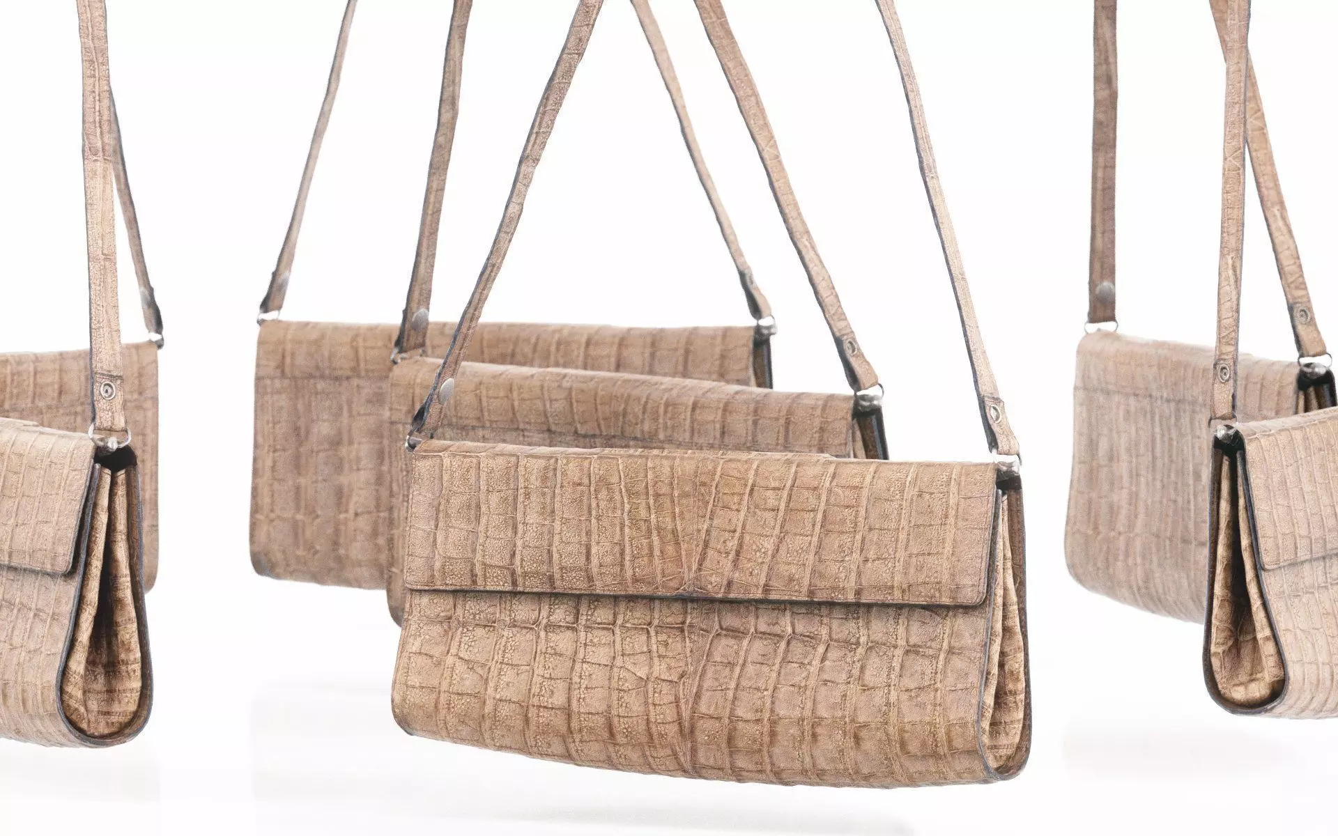 Crocodile Leather Purse Handbag Low-poly 3D model_0