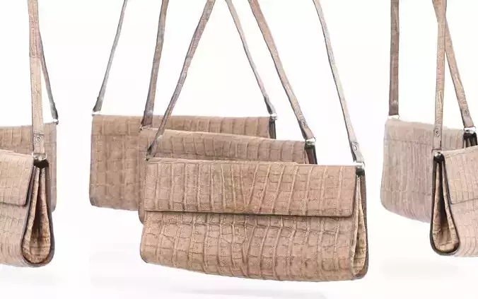 Crocodile Leather Purse Handbag Low-poly 3D model