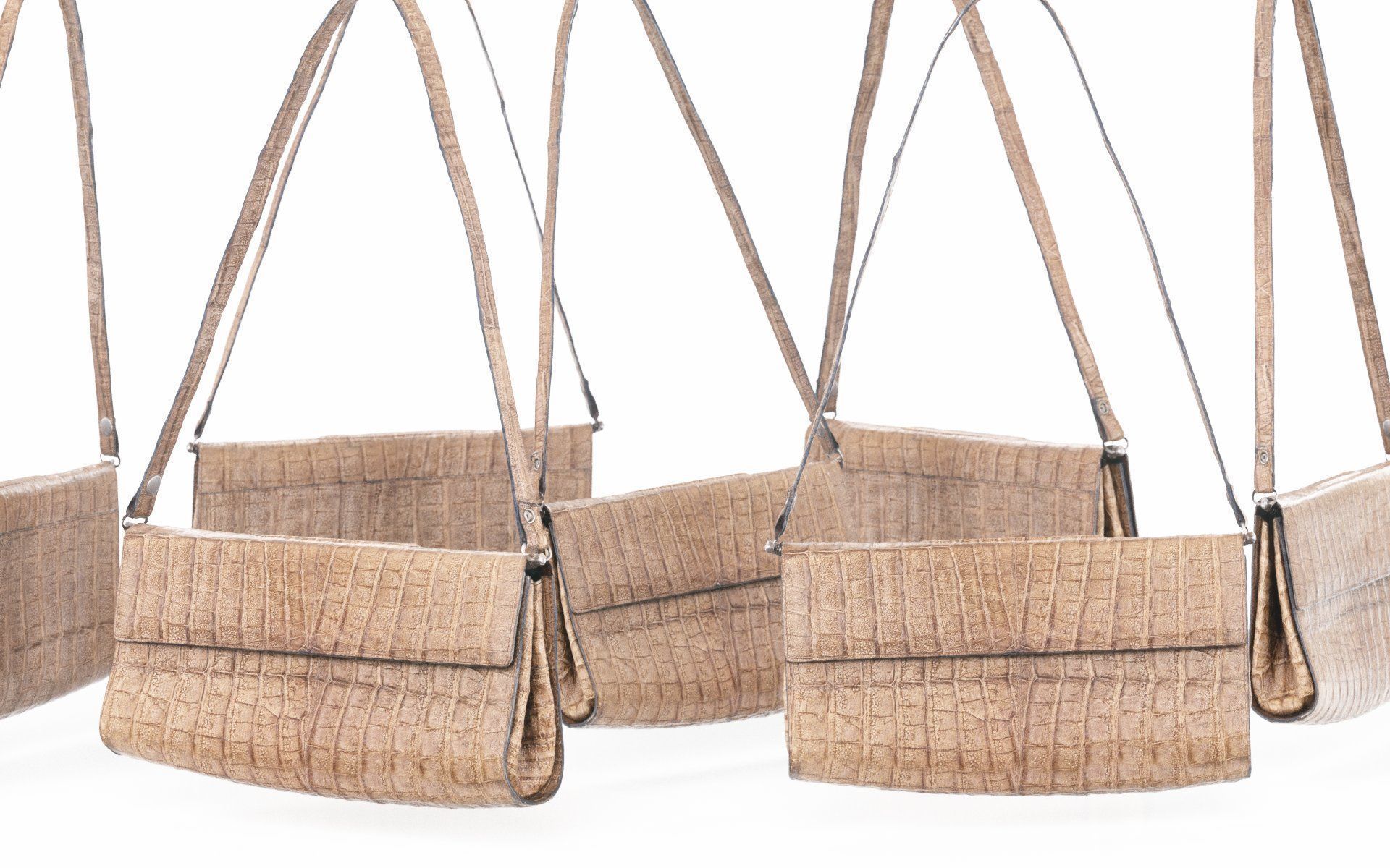 Crocodile Leather Purse Handbag Low-poly 3D model_2